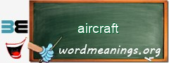 WordMeaning blackboard for aircraft